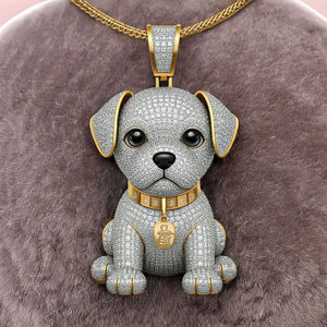 Cute Dog Pendant Rhinestone Charm Gold Plated Alloy Micro Insert <b>Crystal</b> <b>Animal</b> Themed Unisex Fashion Jewelry - Product Image 3