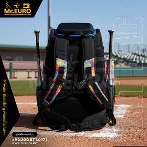 กระเป๋าเป้สะพายหลังเบสบอลแบบกำหนดเอง รุ่น MEMC-BG-0012 จาก Mr. Euro Manufacturing ลายพิมพ์จิ๊กซอว์หลากสี ผลิตจากผ้าโพลีเอสเตอร์ พร้อมช่องใส่ไม้เบสบอลสำหรับใช้ในการเล่น - Product Image 4