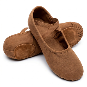 Zapatos de Ballet Suaves para Mujer, Forro de Lona Elástica de Algodón, Suela de Cuero Genuino, Tacón Plano - Product Image 3
