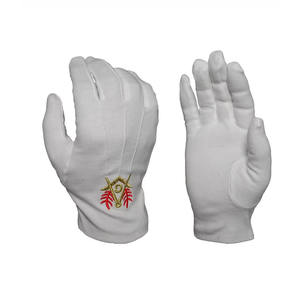 Guantes de ritual de algodón blanco de lujo para ceremonias fraternales, reuniones, insignias formales, suaves, transpirables y cómodos para usar en las manos. - Product Image 1