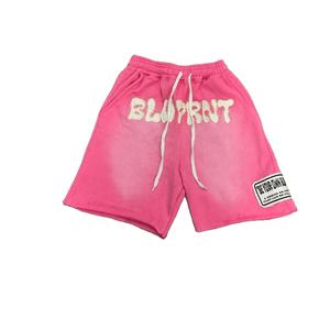 Pantalones cortos con parche de socorro para hombre personalizados 100% algodón Track Acid Wash Heavyweight 400gsm Cintura media Cierre de cordón High Street Style - Product Image 3