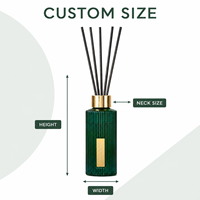 Diffuseur de parfum en verre vert émeraude 100 ml, logo personnalisé, marque privée, parfum d'ambiance