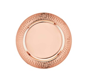 Classic Round Gold Metal Charger <b>Plate</b> Solid Color Polished Minimalist Design Durable Flat Dinnerware Serving <b>Plate</b> - Product Image 2