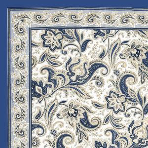 HappyKraft Handmade Floral Block Print Blue Cotton Rectangular <b>Table</b> <b>Cover</b> Eco-Friendly for Home & Hotel Use - Product Image 4