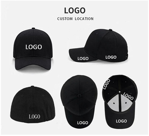 Gorra de Béisbol Negra de 6 Paneles con Logotipo Personalizado, Gorra Unisex de Color Sólido con Corona Estructurada - Product Image 1