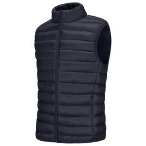 Chaqueta Acolchada con Capucha y Cuello Alto para Hombre, Color Gris, Cierre de Cremallera, Resistente al Viento e Impermeable, de Poliéster, Informal para Otoño, con Logotipo Frontal - Product Image 4