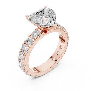 Anillo de Compromiso Clásico con Diamante Cultivado en Laboratorio de 3 Quilates, Corte Corazón, Oro de 10k, 14k, 18k, Certificado IGI, Diamante VS DEF para Aniversario o Boda - Product Image 4