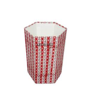 Cubo de papel y cartón hecho a mano, cubierto con estampado floral y envuelto en tela 100% algodón, ideas para decoración del hogar y la habitación. - Product Image 1