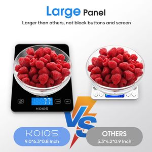 เครื่องชั่งดิจิตอลในครัว KOIOS 33 ปอนด์/15 กิโลกรัม ความละเอียด 1 กรัม/0.1 ออนซ์ ชั่งน้ำหนักได้อย่างแม่นยำเป็นกรัมและออนซ์ สำหรับทำอาหารและอบขนม ชาร์จด้วยพอร์ต Type C - Product Image 4