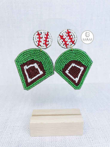 ต่างหูประดับลูกปัดลายฟุตบอลสีแดงสด สำหรับวันแข่งขัน งานปักใหม่ ดีไซน์ทันสมัย เหมาะสำหรับคุณแม่ที่รักฟุตบอลวิทยาลัยและงานซูเปอร์โบวล์ - Product Image 2