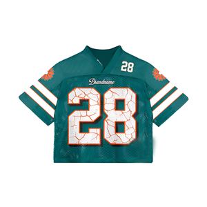 Maillot de sport personnalisé en mesh à manches courtes, respirant, pour l'entraînement athlétique, avec numéro graphique personnalisable, vente en gros OEM - Product Image 3