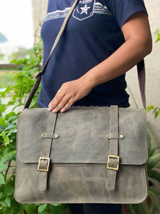 Sac messager en cuir véritable en cuir véritable pour ordinateur portable 15 pouces, pour bureau, - Product Image 2