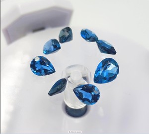 Saphir bleu topaze naturel facetté en gros |   Pierre taille coussin, qualité Eye Clean, 3x5mm-8x10mm pour la fabrication de bijoux Organicgems - Product Image 3
