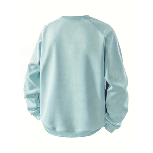 เสื้อสเวตเชิ้ตแขนยาวทรงโอเวอร์ไซส์ คอวี แขนเสื้อแบบแร็กแลน สีพื้น ผ้าถัก ระบายอากาศได้ดี สวมใส่สบาย เหมาะสำหรับฤดูใบไม้ร่วง - Product Image 2