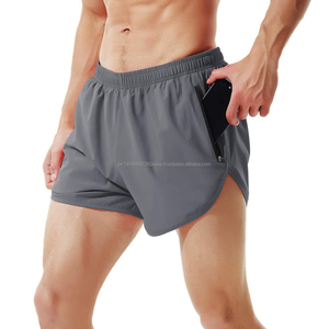 Wholesale Polyester Spandex Men's Running <b>Shorts</b> Gym Athletic Workout <b>Shorts</b> for Men 3 Inch Sports <b>Shorts</b> <b>With</b> <b>Zipper</b> <b>Pocket</b> - Product Image 1