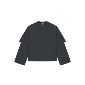 Camiseta de Manga Larga para Hombre, Estilo Casual, de Algodón, con Efecto de Doble Capa, Manga Larga y Corta, Corte Regular y Cómodo - Product Image 3