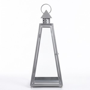 Lanterne à bougie marocaine revêtue de nickel Premium Look fantaisie Design Triangle porte-bougie pour la décoration de la maison salon - Product Image 2