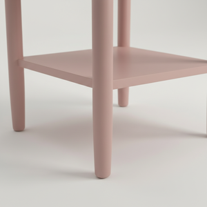 Mesa de Centro Moderna Color Rosa Pastel con Madera de Caucho Resistente y Chapa de Roble MDF para Sala de Estar, Dormitorio y Hogar - Product Image 6