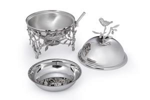 Wholesale Luxury Stainless Steel Chafing Dish Bulk Round Soup Tureen Catering Buffet Food Warmer with Natural <b>Tree</b> <b>Branch</b> Frame - Product Image 2