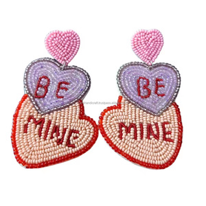 Boucles d'oreilles désert perles de rocaille brodées Boucles d'oreilles oasis brodées - Product Image 1