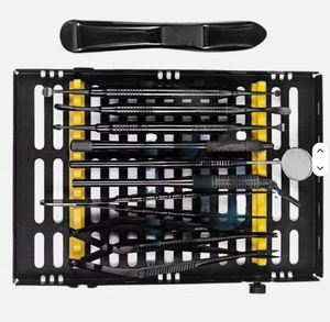 Juego de Instrumentos de Microcirugía Oral Dental, Manual, de Acero Inoxidable con Recubrimiento Negro, 11 Piezas, Kit de Herramientas Quirúrgicas Dentales para Hospital - Product Image 1