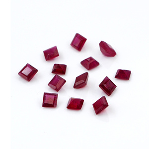 Rubis naturels de Bangkok, carrés calibrés de 3 mm, pierres précieuses de rubis naturelles facettées, prêtes à l'emploi pour la création de bijoux - Product Image 3