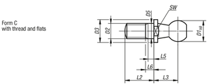 สลักเกลียวหัวบอล DIN 71803 ชุบโครเมียม สำหรับอุปกรณ์ยึดต่อพ่วงรถพ่วง - Product Image 4