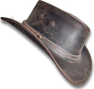Sombrero de Vaquero Unisex de Cuero con Ala Moldeable y Ojales de Latón para Uso en Exteriores, Estilo Casual para Adultos, Apto para las Cuatro Estaciones, Modelo 2026 - Product Image 2