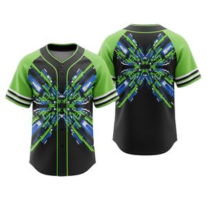 Maillots et pantalons de baseball personnalisés pour équipe, 100% polyester, respirant, séchage rapide, col en V, unisexe, impression intégrale, vente en gros, usine - Product Image 1