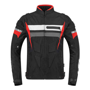 Pantalones de Motocicleta Impermeables para Hombre TASHU INTERNATIONAL, Color Negro y Rojo, con Bloques de Color Reflectantes, Cremalleras y Codura - Product Image 4