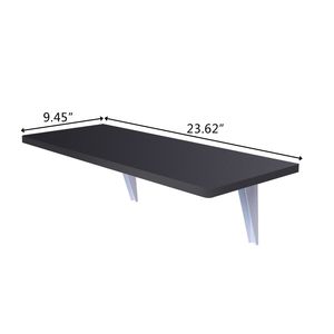 Tavolo da Pranzo Pieghevole a Parete in Legno Nero RT, Design Semplice, Scrivania per Computer Portatile e Richiudibile per Studio - Product Image 6