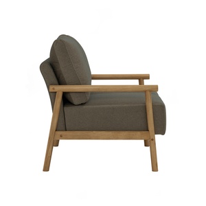 Modern Outdoor <b>Sofa</b> <b>Wooden</b> <b>Frame</b> Cushioned Loveseat Patio Garden Villa Furniture - Product Image 3