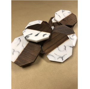 Juego de Posavasos Ecológicos de Resina Hechos a Mano con Diseño Zen Asiático, para una Decoración Elegante del Hogar, Accesorios para Bebidas, Regalo - Product Image 1