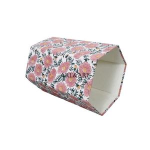 Poubelle en carton à couvercle roulant, imprimé floral, écologique, avec capacité personnalisée pour usage domestique et extérieur, 100% coton - Product Image 3