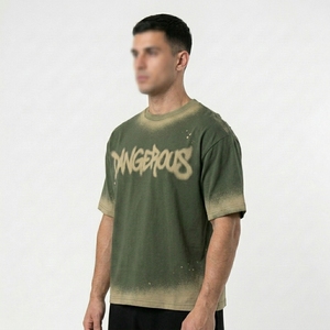 Custom Private Label Men's Graphic Tee Shirt Hip Hop Over-Sized Crewneck <b>Tshirts</b> Premium Bulk Summer Wear - Product Image 3