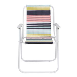 Sedia da Spiaggia Pieghevole Leggera con Schienale Alto, Sedia da Campeggio Portatile con Braccioli Rigidi Imbottiti in Cotone per Parchi - Product Image 3