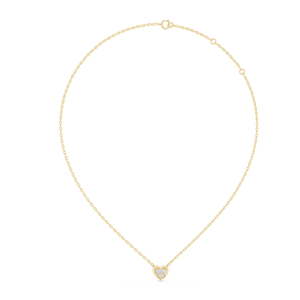Pendentif Cœur Plaqué Or avec Trio de Diamants Ronds Brillants, Bijou de Luxe pour Femme, Idéal Cadeau - Product Image 4