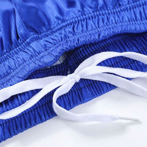 Tenue de basketball pour hommes adultes fabriquée au Pakistan, ensemble personnalisé de maillot sans manches et short bleu uni, respirant, en polyester de haute qualité - Product Image 5