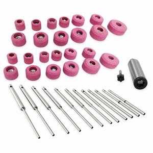Kit de piedras para rectificar asientos de válvulas estilo Sioux, 24 piedras, 11 pilotos, soporte de 11/16 pulgadas, óxido de aluminio de grano 80 - Product Image 1