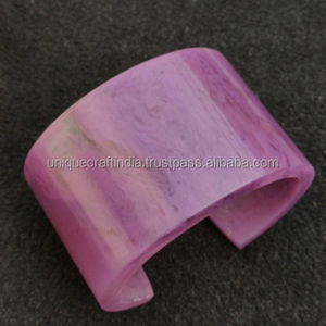 Modern Abstract Design Geometric <b>Resin</b> Bangle Set Unique Side Open Model from India for Christmas <b>Gifts</b> - Product Image 1