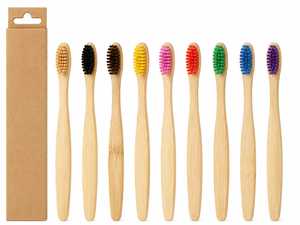 Brosse à dents en bambou, poils doux naturels - Product Image 1