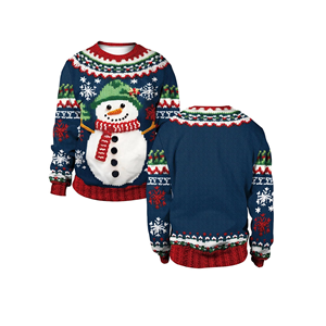 Pull de Noël Premium pour Femme, Hiver, Épais, 3D, Surdimensionné, Bonhomme de Neige Mignon et Original, Manches Longues, Tricot Festif, 100% Polyester - Product Image 5