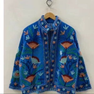 Velvet Suzani Embroidered Jacket Boho Vintage Ethnic <b>Coat</b> Unique Handmade Designer Wear Wedding Wear Wholesale Price - Product Image 1