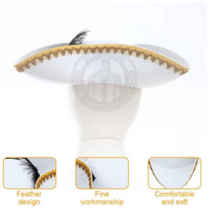 Best Selling <b>Adults</b> Character Tricorn <b>Hat</b>-Lightweight Eco-Friendly Adjustable Fit Comfortable Cotton Linen Lining Outdoor Four - Product Image 4