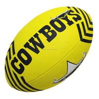 Ballon de rugby de haute qualité en caoutchouc synthétique et cousu à la main par des professionnels, directement de l'usine.