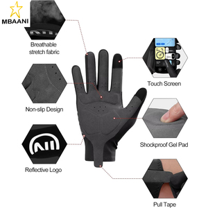 Breathable Bike <b>Gloves</b> for Men Women, Full Finger Pad Cycling <b>Gloves</b>, <b>Touchscreen</b> Reflective Mountain Biking Bicycle - Product Image 2