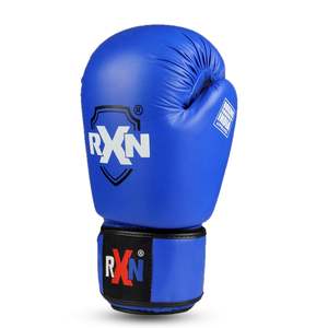 Guantes de boxeo de cuero para competición profesional amateur de calidad estándar azul y rojo de 6oz a 16oz disponibles a precio mayorista - Product Image 2