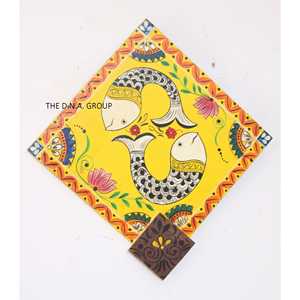 Cometa de madera pintada a mano decoración de pared pez estampado colgante de pared - Product Image 4