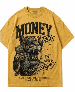 เสื้อยืดโอเวอร์ไซส์ผ้าฟลานเนลสตรีทแวร์ลายกราฟิก พิมพ์ลายสกรีนคุณภาพสูง คอกลม วินเทจ ล้างสีแบบแอซิด ผ้าคอตตอน 100% หนานุ่ม - Product Image 4