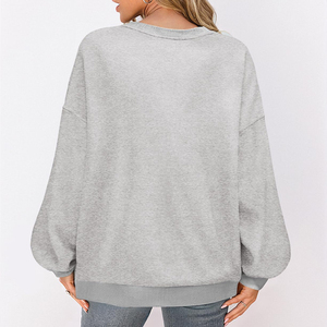 Sweat-shirt à capuche oversize pour femme, col montant, en coton uni, pull brodé, coupe courte - Product Image 2